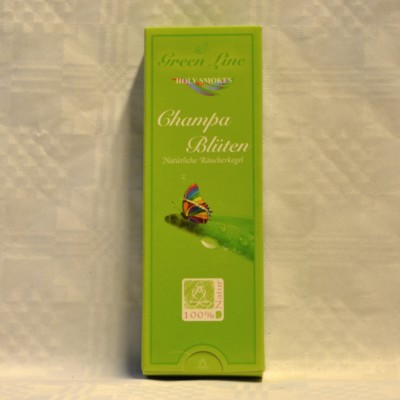   434,4 / 1 kg Holy Smokes Green Line Räucherkegel CHAMPA BLÜTEN 16 g naturrein