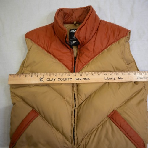 Altra Puffer Vest Tan / Orange Vintage 1980s Large Colorado Made in USA - Picture 4 of 6