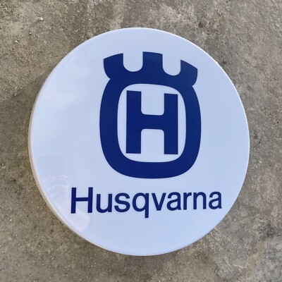 HUSQVARNA MOTORRAD LED WANDLEUCHTE SCHILD LEUCHTKASTEN GARAGE AUTOMOBILIA MOTORSÄGE