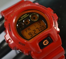 RARE Casio G-Shock DW-6900CB-4 1289 Red Strap Men's Watch NEW BATTERY/BAND 