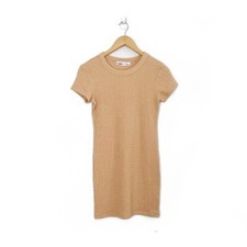 Elodie Textured Mini Dress NWT XS Tan Beige Stretch Bodycon