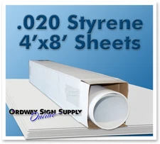2 - .020" x 48" x 96" Styrene Sheets Signs Models Display Print Media 