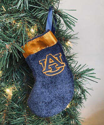 Auburn Tigers Set of 2 Embroidered 5  Stocking Ornament-Ridgewood Collectibles 