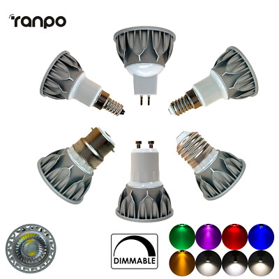 10w Dimmable Cob Led Spotlight Bulb Gu10 Cool White E27 Bulbs E14 220v Mr16