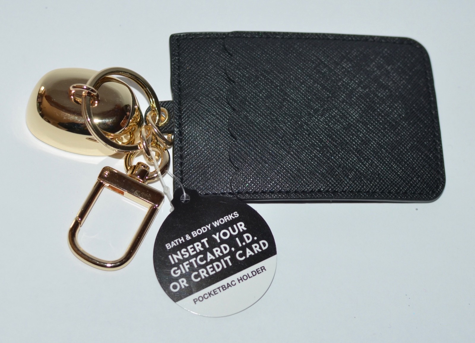 Bath Body Works Black Id Credit Card Pocketbac Hand Sanitizer Holder