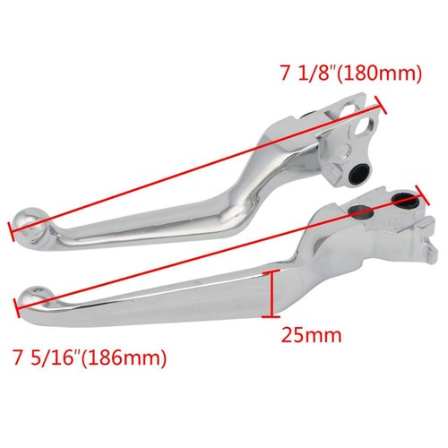 Chrome Clutch Brake Lever Levers for Harley Softail Sportster XL 883 1200 Dyna - Picture 6 of 6