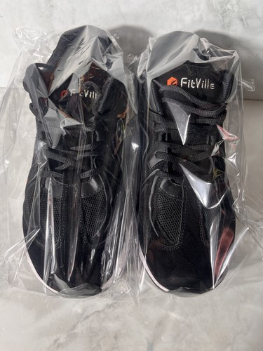 FitVille Men’s Rebound Core Black Sneakers, Size 9.5 Extra Wide Comfy - Picture 10 of 10