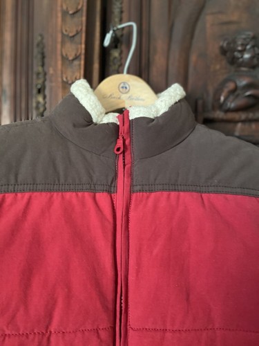 Gymboree Boys Red Brown Sherpa Fleece Collar Lined Puffer Vest Size 10-12 - Picture 3 of 11