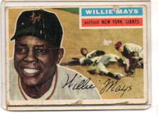 1956 TOPPS  Set Break #130 WILLIE MAYS WHITE BACK VG VINTAGE 1950S 302303D