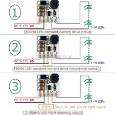 1/2/5/10PCS DC 5-27V Step-down LED Driver Module Adjustable PWM Controller