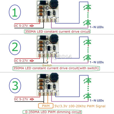 1/2/5/10PCS DC 5-27V Step-down LED Driver Module Adjustable PWM Controller
