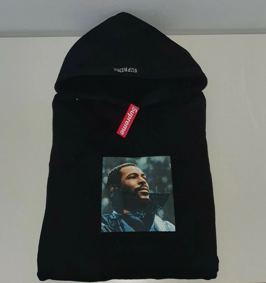 FW18 Supreme Marvin Gaye black Hooded Sweatshirt M medium hoodie New With Tag