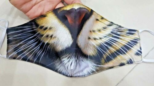 LEO FACE COVER lion tiger animal leopard MASK adult teen custom rabbit WASHABLE
