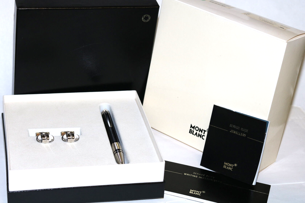New Montblanc Starwalker Doue Ballpoint Pen & Cufflink Set 105764
