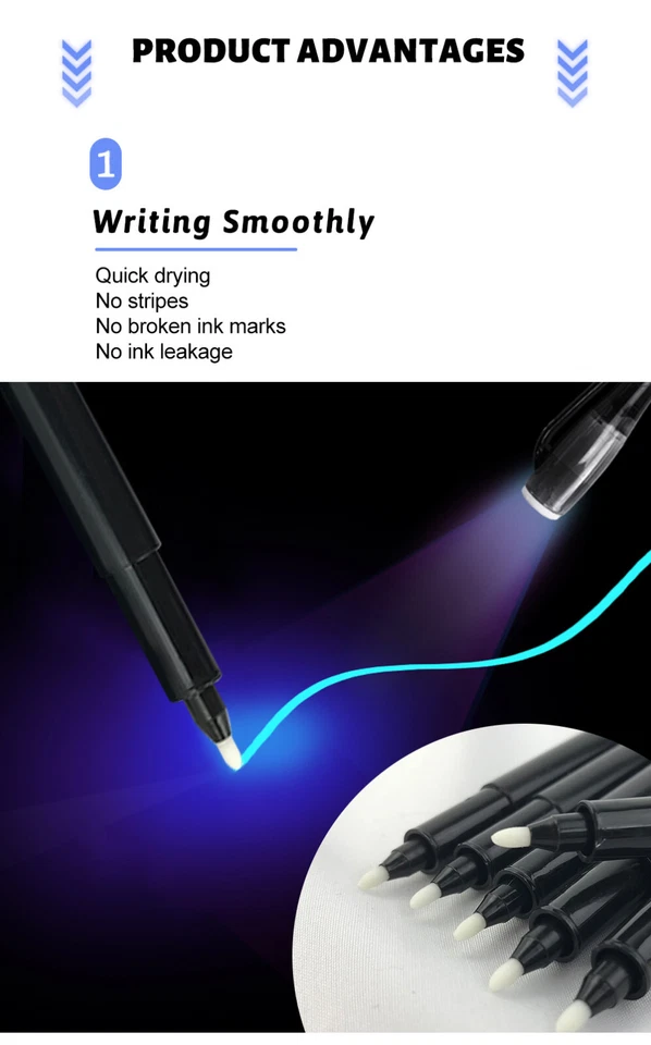 Pluma espía INVISIBLE INK UV luz negra (paquete de 20) **luz negra NO incluida** Foto 4 de 4