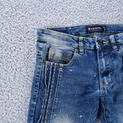 Southpole Jeans Boys 12 Blue Patchwork Distressed Casual Streetwear Denim - Picture 7 of 14