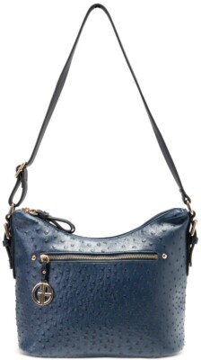 Giani Bernini Backpack Convertible Shoulder Bag Double Zip Navy Blue‎ Giani Bernini Medium Backpacks for Women for sale | eBay main image 4