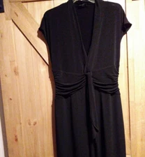 BCBG Paris Dress Womens Large Black Sexy Lowcut Dress Evening Dress Knee Length