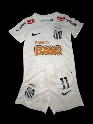 Kids Santos 2012/13 Home Neymar Jr #11 Retro Soccer Size 16 (2-4 Yrs)