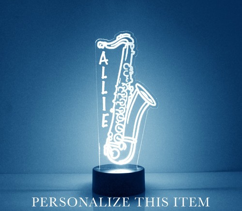 Saxophone Personalized LED Night Light, 16 Colors with Remote, Musician Lamp - Picture 6 of 10