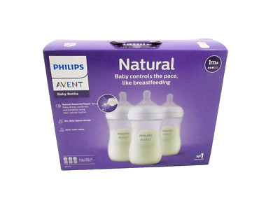 NEW! Avent Philips 3pk NATURAL Baby Bottle 9 oz (1m+) & FAST FREE SHIP!