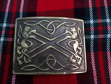 TC Men s Highland Kilt Belt Buckle Saltire Lion Rampant Antique Finish/Buckles