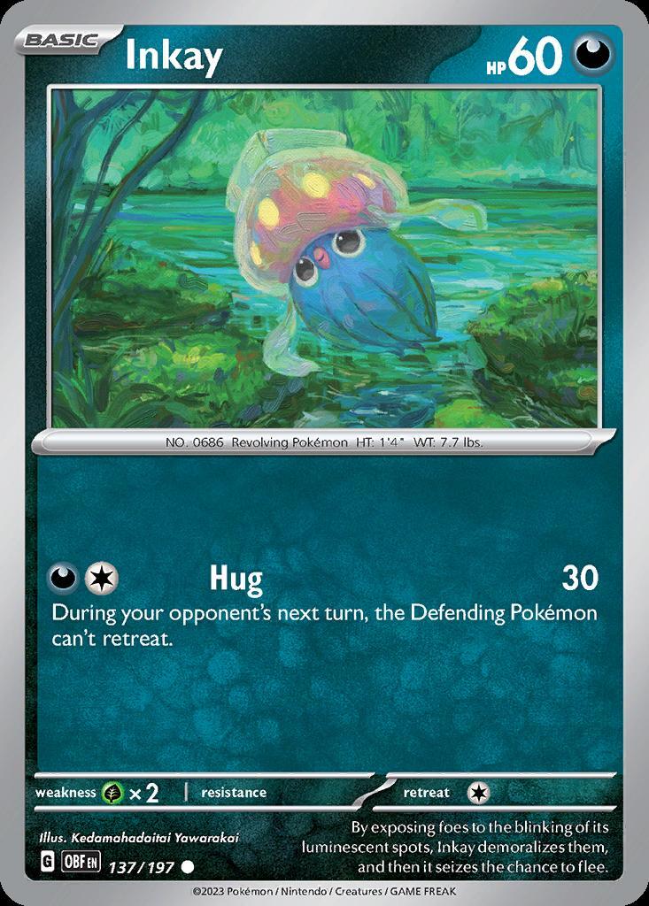 Pokemon Inkay (137/235) Obsidian Flames LP REVERSE HOLO