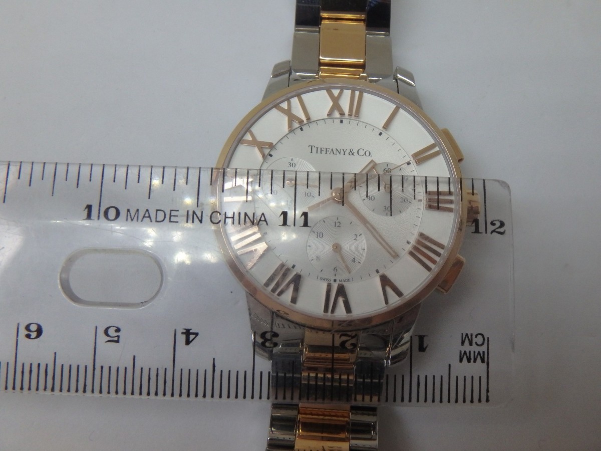 Tiffany & Co. Stainless Steel and 18k Rose Gold. 37.5mm Atlas