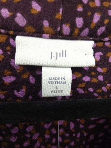 J Jill Shift Dress Womens Large Petite Short Cap Sleeve V-Neck Brown Knit NWT - Picture 5 of 14