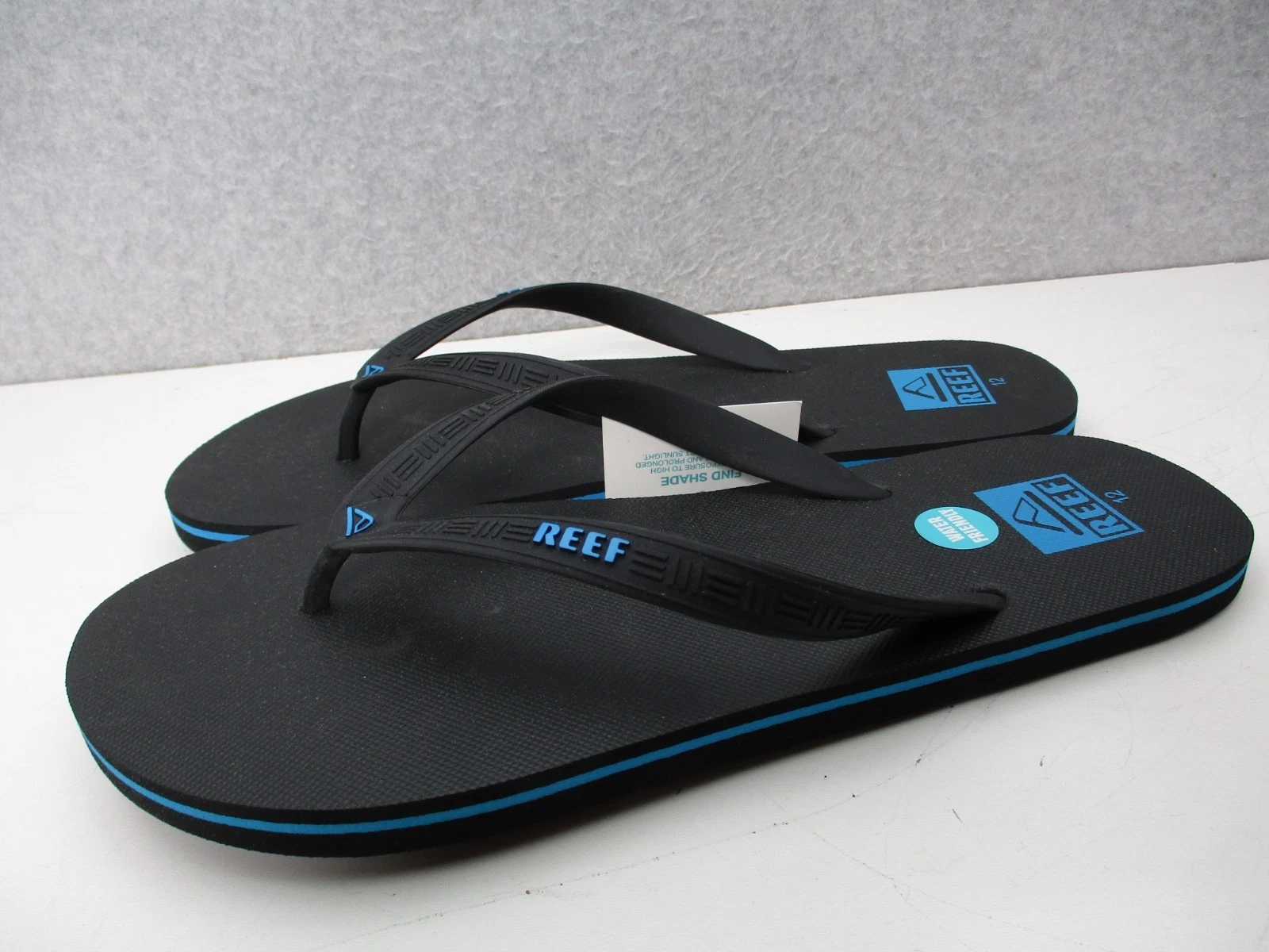 Reef Seaside Thongs Flip Flops Sandals B lack/Blue Mens Sz 12
Opens in a new window or tab