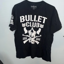 New Japan Pro Wrestling NJPW Bullet Club Skull T Shirt XL Side & rear graphic