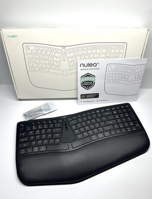 Nulea RT07B Wireless Ergonomic Keyboard Bluetooth 2.4G USB-C Rechargeable PC