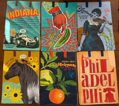 Trader Joe s Mystery Bags Lot of 6 IN, NM, KY, MD, AZ & PHILADELPHIA New!