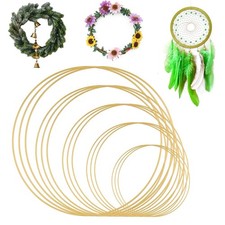 15 Pcs Metal Rings for Crafts, 5 Size Metal Rings Hoops for Wedding, Christma...