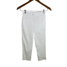 MAYORAL Girls 8 Junior Cropped Satin Pants Adjustable Waist Off White - NWT