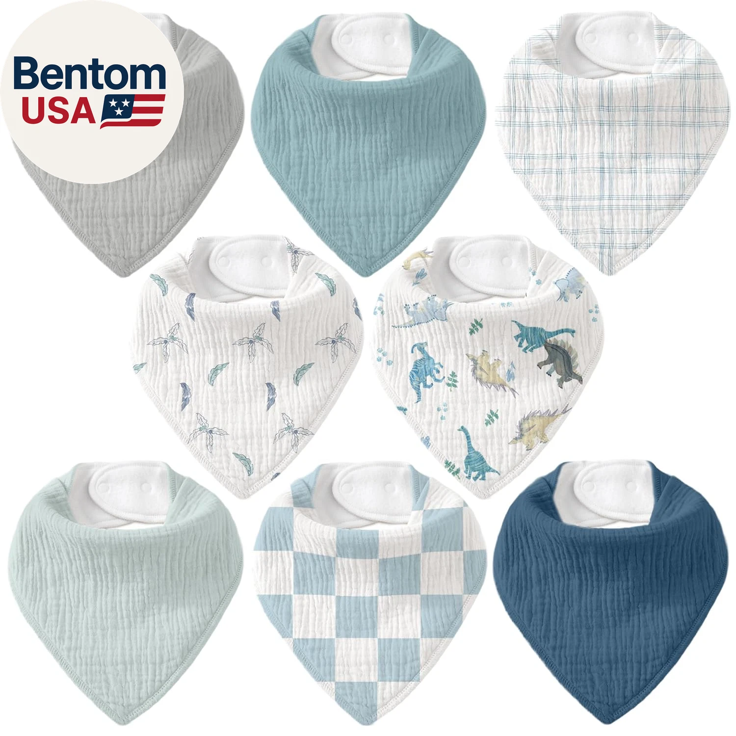 Muslin Baby Bibs 8 Pack, Baby Bandana Drool Bib for Drooling and Teething, Cotto
Opens in a new wind