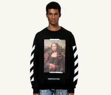 Felpa Maglione Off-White Virgil Abloh Monna Lisa Off White Taglia S Nero