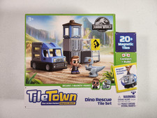 Tile Town Jurassic World Dino Rescue Magnetic Tiles Playset Building Toy NIB