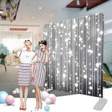 8FT Single Sided Photo Booth Backdrop W/Aluminum Tube Stand Carry Bag USA