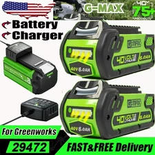1-2PACK 6.0Ah 8.0Ah 29472 For Greenworks 40V Lithium G-MAX Battery 29462 24312