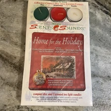 Home for the Holidays CD with 3 scented tea light candles, Vintage, New 