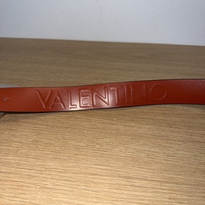 Mario Valentino Sz S Leather Belt New VALENTINO by MARIO VALENTINO Bessy Soave Logo Embossed  main image 2