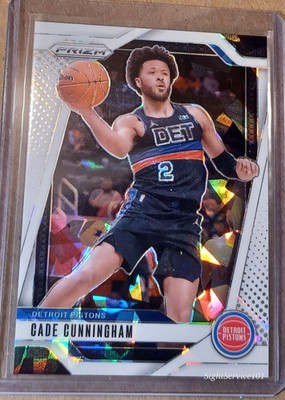 2024-25 Panini Prizm Basketball Cade Cunningham #41 white cracked ice 13/35 RARE