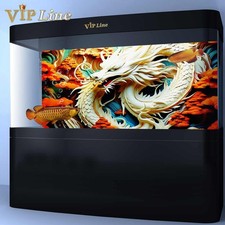 Dragon Design Aquarium Background Self-Adhesive HD Poster Fish Tank 3D Sticker