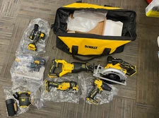 Dewalt Power Tools 6pc Set W/ Two Batteries & Accessories