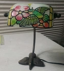 Vintage Tiffany Style Stained Glass Hummingbird Desk Lamp
