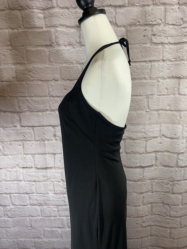 Vintage Y2K Late 90s Lori Ann Montreal SZ 4 Black Halter Party Evening Dress 052 - Picture 7 of 12