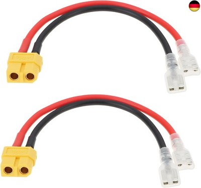 eMagTech 2 x XT60 auf 6,3 mm Terminal-Batterieanschlusskabel, Flachstecker, 14