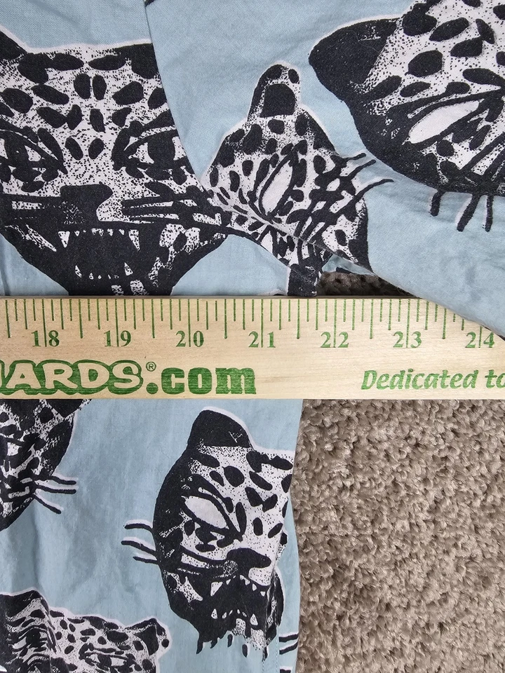 Volcom Outer Banks Shirt Blue Button OBX Short Sleeve Leopard Netflix Mens Large - Image 4 of 4