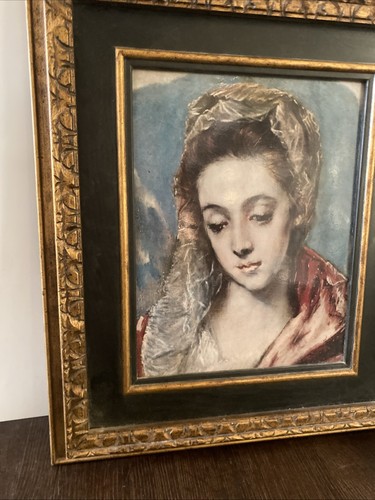 Antico quadro La VERGINE El Greco 1541-1614 Museo Tavera stampa incorniciata - Foto 2 di 5